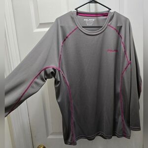 Women's Polaris Slingshot Long Sleeve Top - Gray with Pink Accents 3x